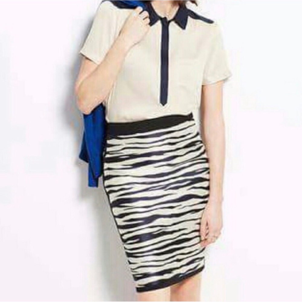 Ann Taylor animal print zebra pencil skirt